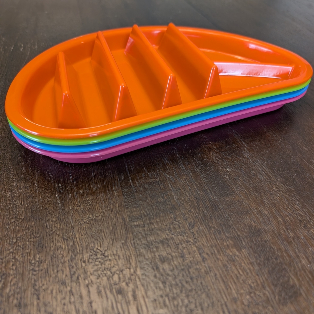Colorful Rainbow Plastic Serving Tray Set